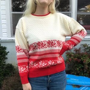 Vintage 80s red and cream sweater